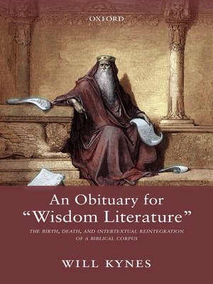 cover image of An Obituary for "Wisdom Literature"